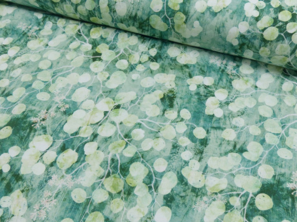 French Terry Digital Druck Eukalyptus