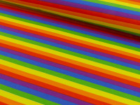 Baumwoll Jersey Druck Regenbogenstreifen (schmal) Baumwoll Jersey Druck Regenbogenstreifen (schmal)