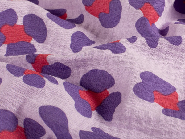 Musselin Double Gauze Leopard