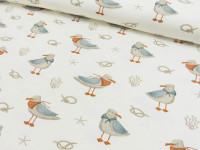 Baumwoll Jersey Digital Druck Küstenkind - Möwe & Seemannsknoten Baumwoll Jersey Digital Druck Küstenkind - Möwe & Seemannsknoten