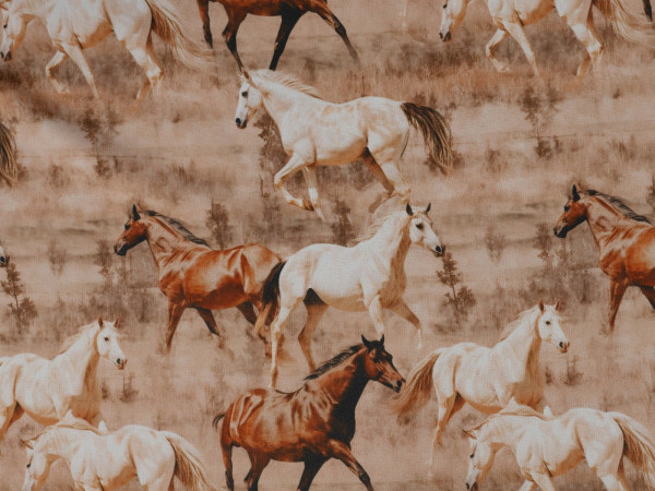 Alpenfleece Druck Pferde