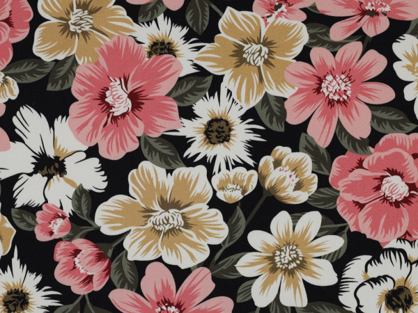 Viskose Strech Digitaldruck Blumen