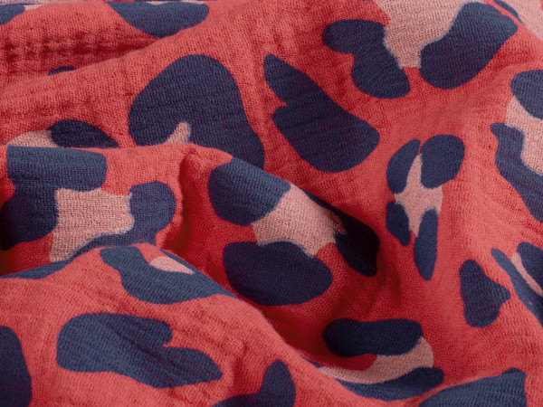 Musselin Double Gauze Leopard