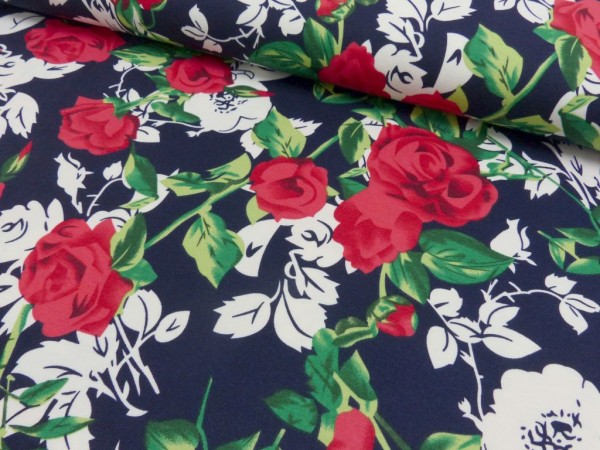 Polyester Druck Rosen