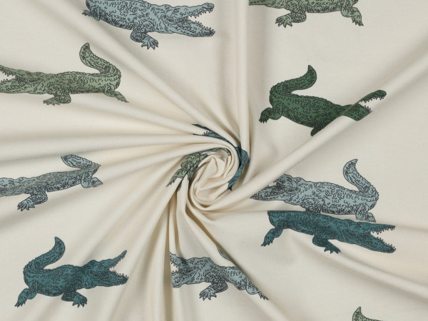 Baumwoll Jersey Druck Krokodil