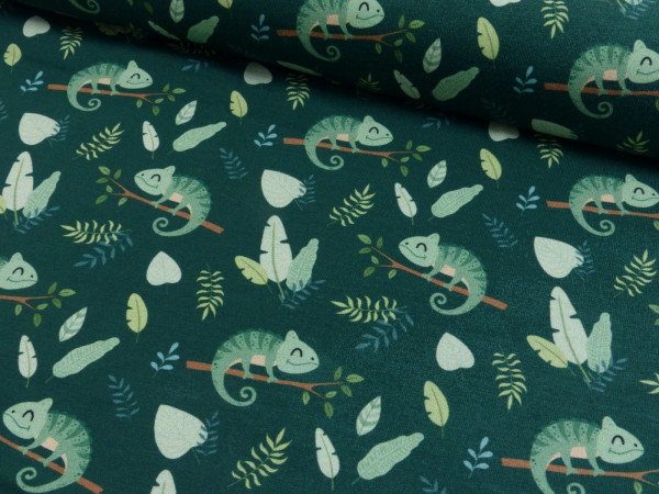 Baumwoll Jersey Digital Druck Chamäleon