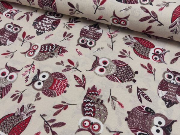 Deko Druck Loneta Eulen