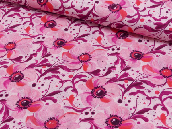 Viskose Druck Blumen