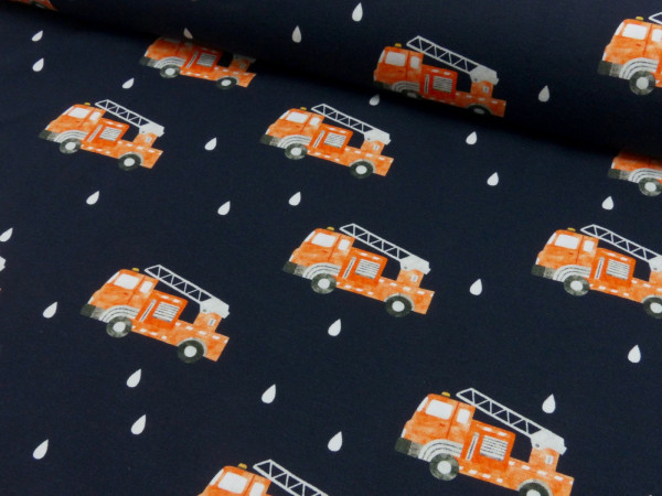 Baumwoll Jersey Digital Druck Feuerwehr