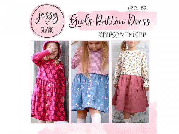 Schnittmuster Girls Button Dress by Jessy Sewing