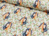 French Terry Digital Druck - Flower Horses French Terry Digital Druck - Flower Horses