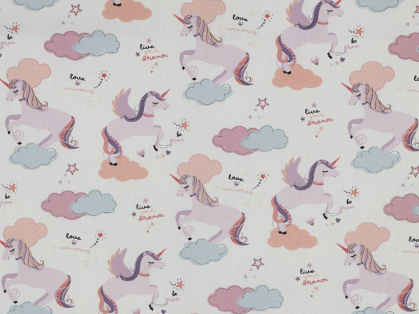 Popelin Druck Einhorn