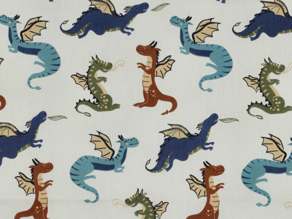 Popelin Druck Drachen