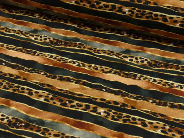 Baumwoll Jersey Digital Druck Leo Streifen