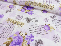 Baumwoll Druck Rosen & Schmetterlinge Baumwoll Druck Rosen & Schmetterlinge