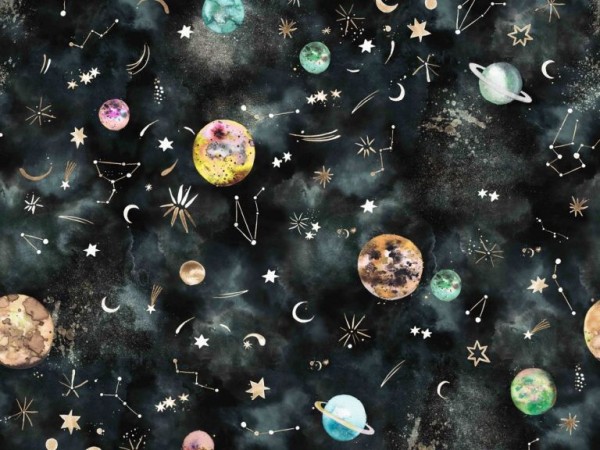 Baumwoll Jersey Druck Galaxy