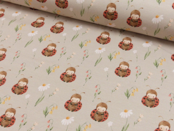 Baumwoll Jersey Digital Druck Marienkäfer Ladybug