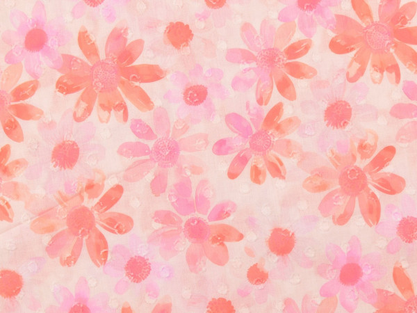 Voile Digitaldruck Blumen