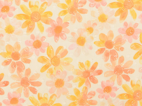 Voile Digitaldruck Blumen