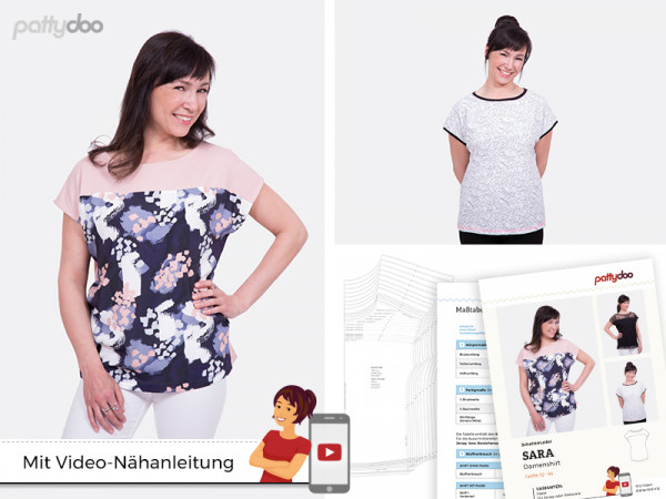 Schnittmuster "Sara" Damenshirt by pattydoo