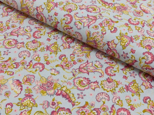 Baumwoll Druck Paisley Flowers