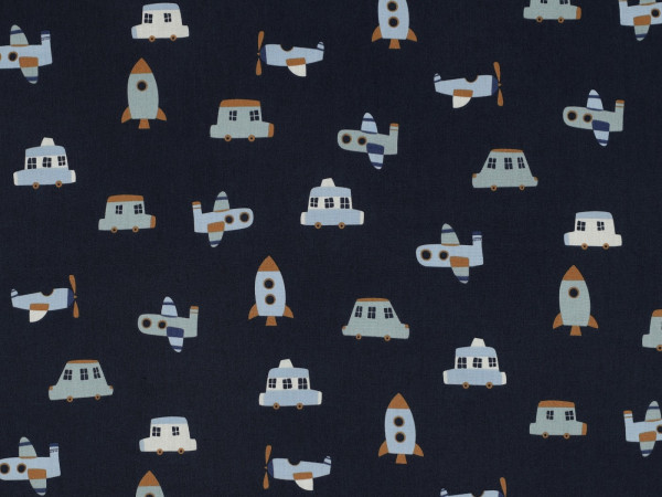 Popelin Druck Fahrzeuge