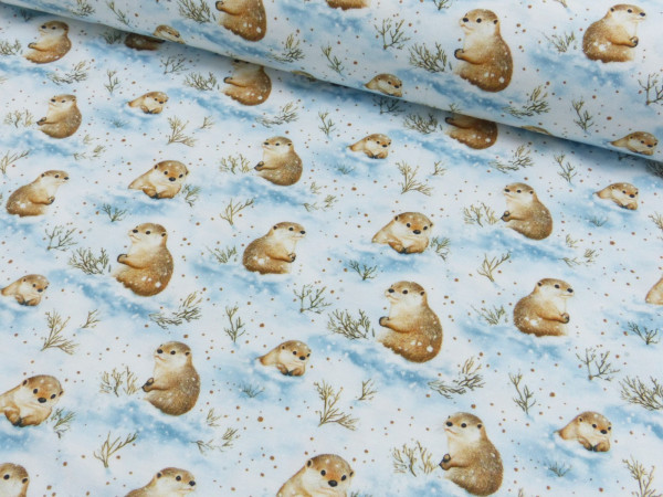 Baumwoll Jersey Digital Druck Otter