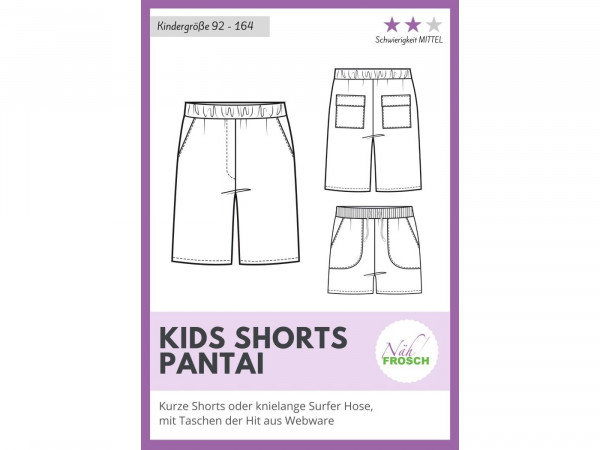 Schnittmuster PANTAI Kinder Shorts by Nähfrosch