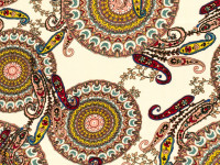 Viskose Satin Druck Mandala Viskose Satin Druck Mandala