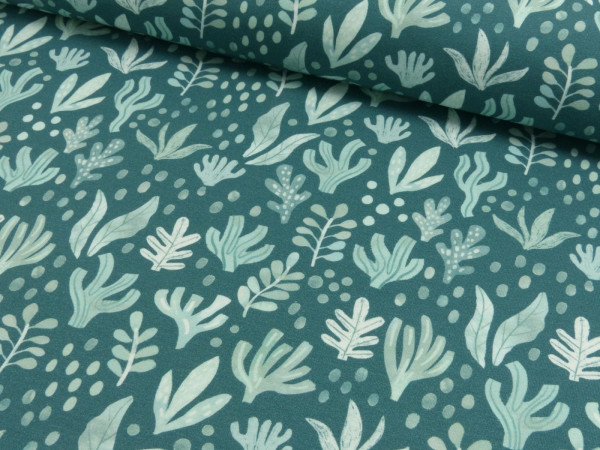 Baumwoll Jersey Digital Druck Under the Sea - Seaweed