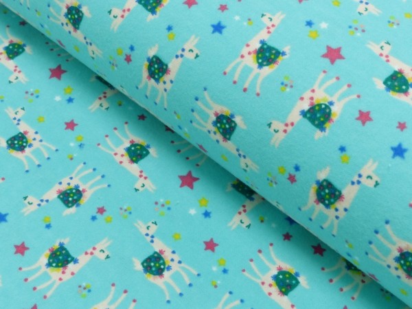 Flanell Druck Lamas