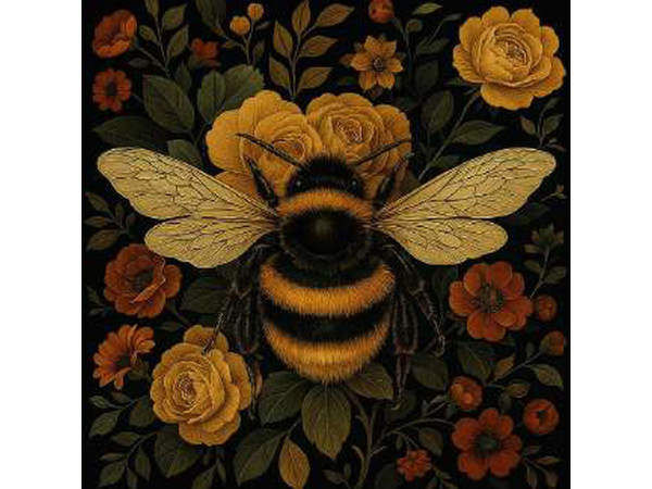 Panel Druck "Abeja" - schwere Webware für Kissen, Taschen etc.
