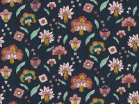 Viskose Stretch Druck Blumen Viskose Stretch Druck Blumen