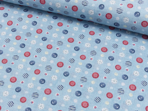 Baumwoll Druck Maritim