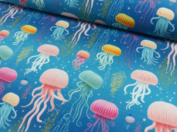 Baumwoll Jersey Digital Druck Jellyfish