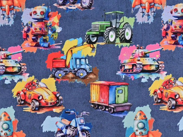 Baumwoll Jersey Digital Druck Fahrzeuge