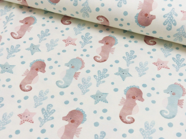 Baumwoll Jersey Digital Druck Under the Sea - Seahorse