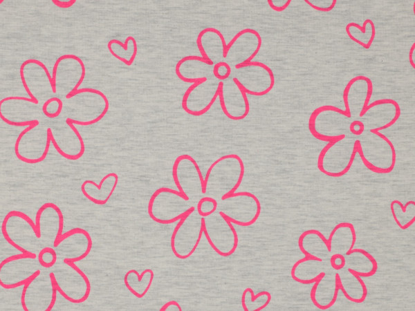Jersey Melange Neon Flowers