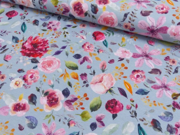 Baumwoll Jersey Druck Painted Flowers