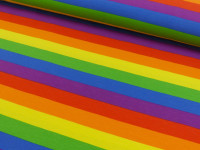 Baumwoll Jersey Druck Regenbogenstreifen (breit) Baumwoll Jersey Druck Regenbogenstreifen (breit)