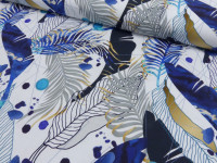 French Terry Digital Druck - Indigo Leaves French Terry Digital Druck - Indigo Leaves