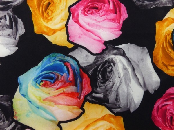 Polyester Druck Rosen