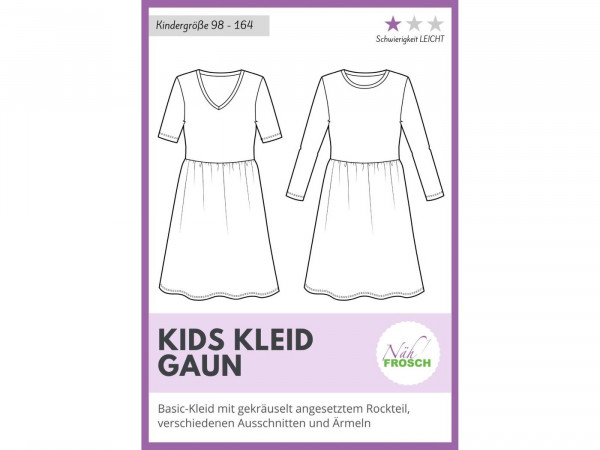 Schnittmuster GAUN Kinder Kleid by Nähfrosch