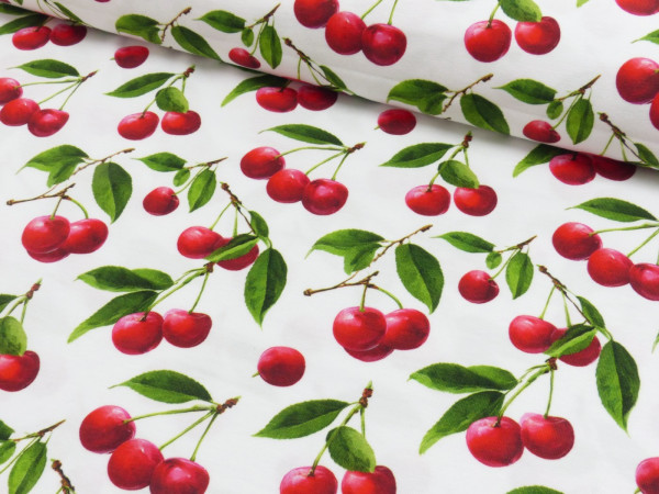 Baumwoll Jersey Digital Druck Cherries