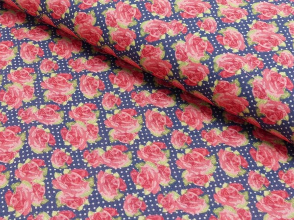 Baumwoll Druck Rosen