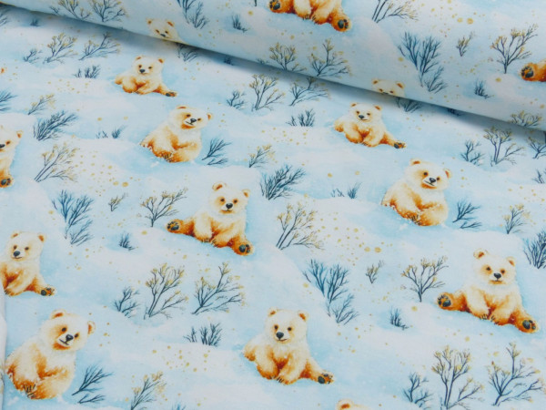 Baumwoll Jersey Digital Druck Eisbär