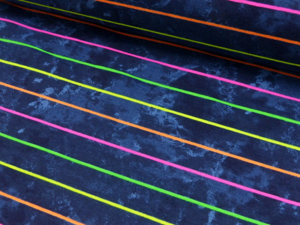 French Terry Druck Neon Streifen