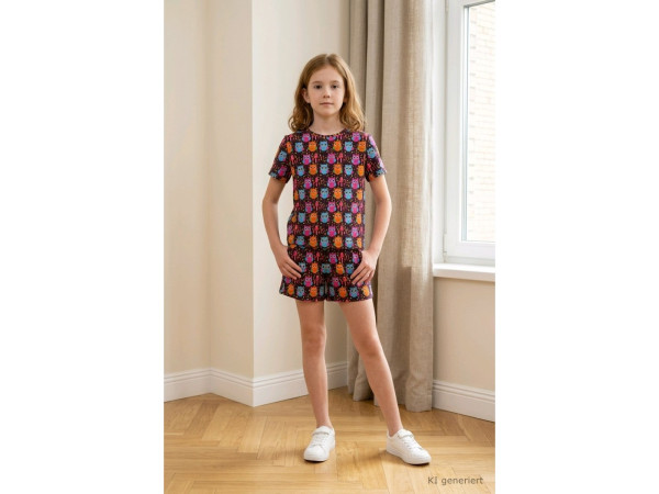French Terry Digital Druck Eulen