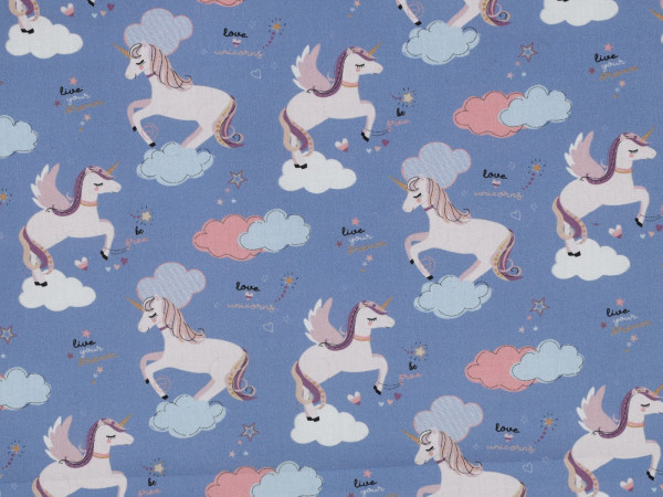 Popelin Druck Einhorn