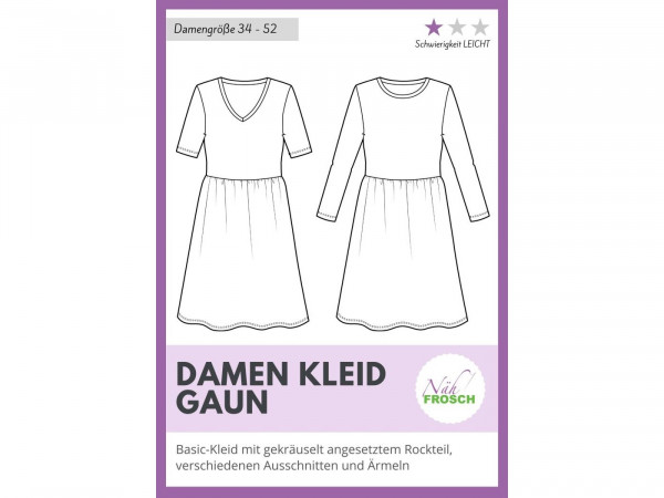 Schnittmuster GAUN Damen Kleid by Nähfrosch